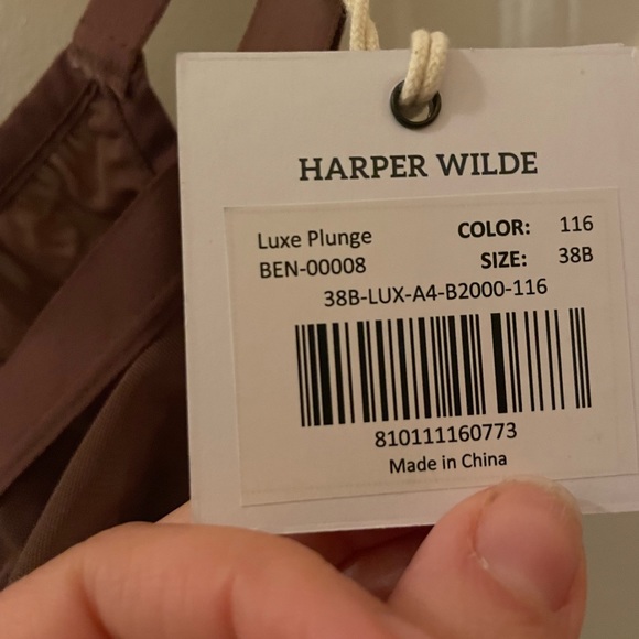 Mesh plunge Harper Wild bra 38b in color Plume NWT never worn - Picture 3 of 3